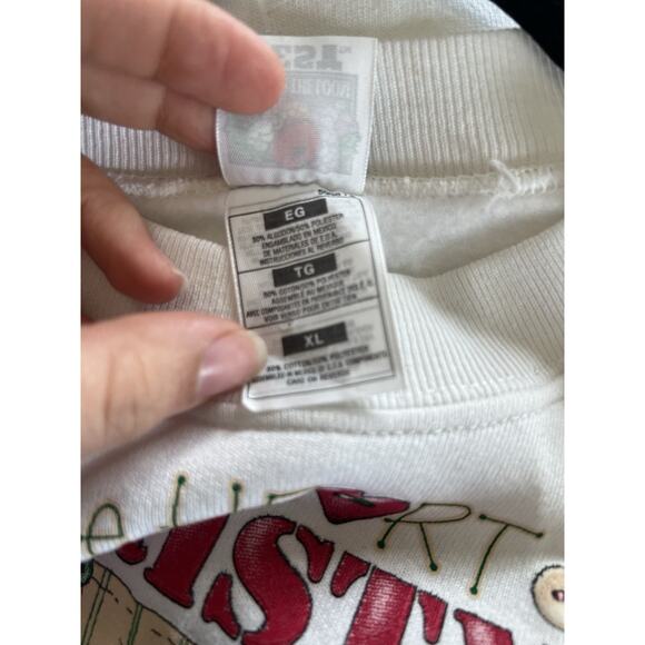 Vtg Air Waves The heart of Christmas graphic Sweatshirt white crewneck size Xl - Picture 10 of 11